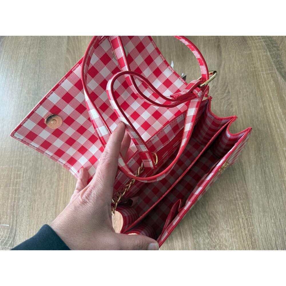 Betsey Johnson Strawberry Plaid Cross Body NWT - Picture 3 of 6